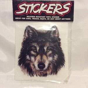 Wolf Head Vinyl Sticker Car Truck Boat Weather Resistant New L-5 inch W-5 inches